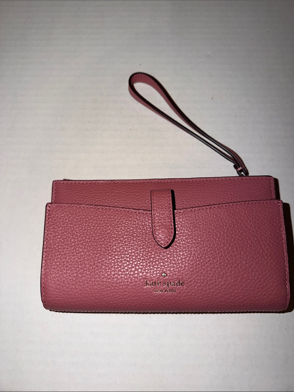kate spade Rose Pink Pebbled Leather Wristlet Wallet